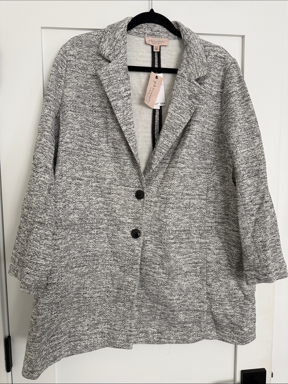 Philosophy Gray Marled Knit Blazer Jacket